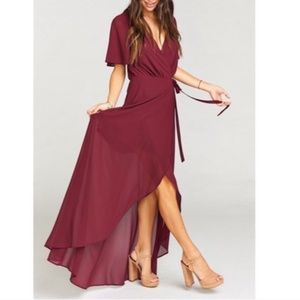 Merlot Sophia Wrap Dress Show Me Your Mumu - small